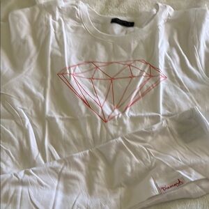 Diamond Supply Co. 100% cotton White Short Sleeves Tee with Red Diamond Logo